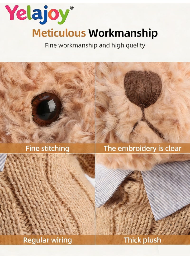 YelaJoy 50cm Stuffed Teddy Bear, Unique Shape Teddy Bear, Shaggy Stuffed Brown Bear, Adorable Plush Toy, Made of Soft Premium Stuffing Material, Interior Decoration, Fun Themed Room Decor, Ideal Gift for All Age - Image 3